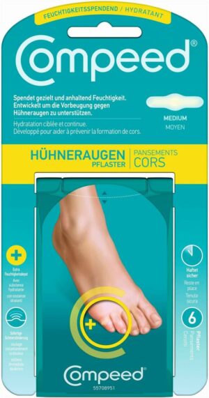 Compeed Hühneraugenpflaster Feuchtigkeitsspendend 6 Pflaster