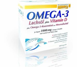 Omega 3 Lachsöl Plus Vitamin D Plus Omega 3 Konzentrat 100 Kapseln