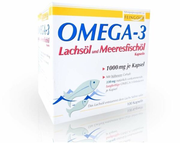 Omega 3 Lachsöl und Meeresfischöl 100 Kapseln