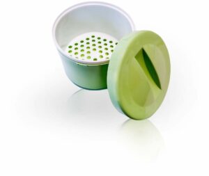 Prothesenbehälter Kunstoff Deckel und Einsatz Grün 1 Stück