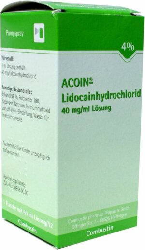 Acoin Lidocainhydrochlorid 40 mg Pro ml 50 ml Lösung