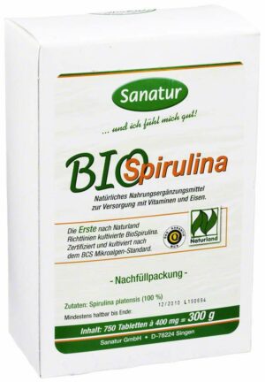 Biospirulina Mikroalgen 400 mg Tabletten Nachfüllpackung