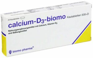 Calcium D3 Biomo Kautabletten 500 mg + Vitamin D 20 Kautabletten