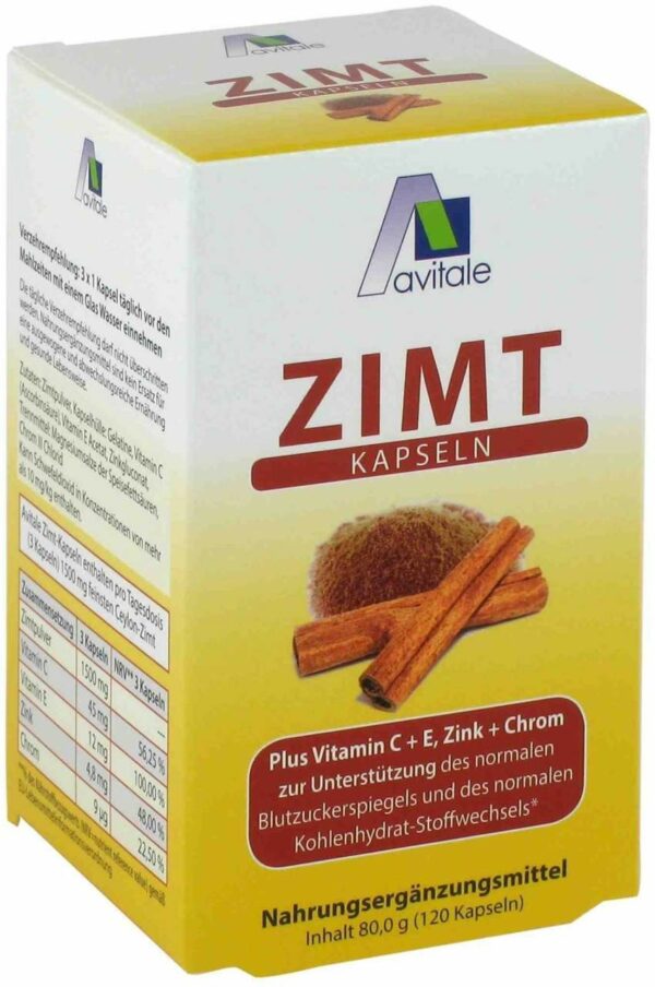 Zimt Kapseln 500 mg + Vitamin C + E 120 Kapseln