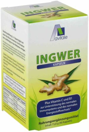 Ingwer 500 mg Kapseln + Vitamin B1 + C  90 Kapseln