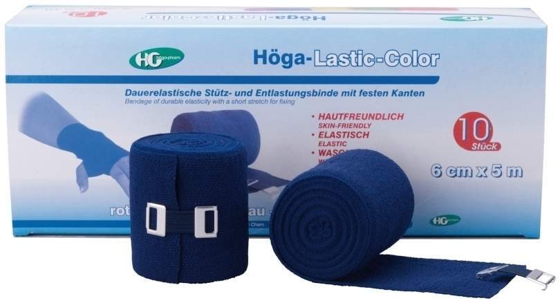 Höga Lastic Color Idealbinde 6cmx5m Blau Cellophan