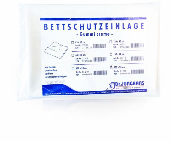 Bettschutzeinlage 200x90cm Gummi Creme