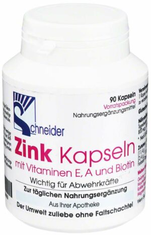 Zink Mit Vitamin E A und Biotin 90 Kapseln