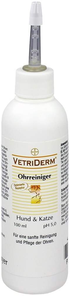 Vetriderm Ohrreiniger Für Hunde und Katzen 100 ml Flüssigkeit