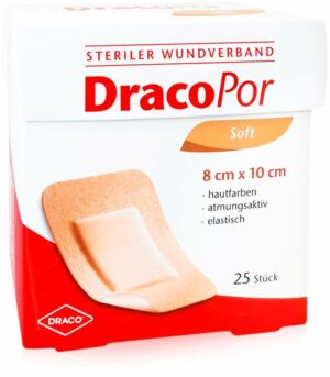 Dracopor Wundverband 10 X 8 cm Steril Hautfarben 25 Verbände