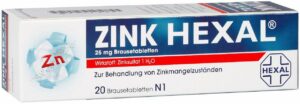 Zink Hexal 25 mg 20 Brausetabletten