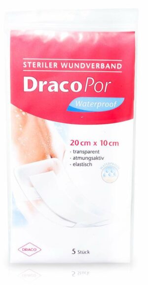 Dracopor Waterproof Wundverband Steril 20 X 10 cm  5 Stück