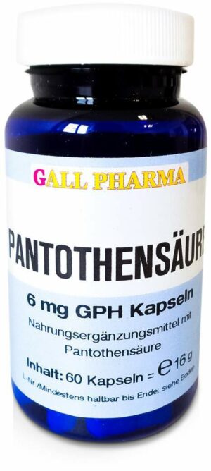 Pantothensäure 6 mg Gph Kapseln 60 Kapseln