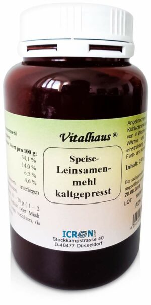 Leinsamenmehl Kaltgepresst Vitalhaus 250 G Pulver