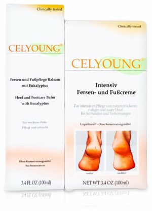 Celyoung Intensiv Fersen Fußcreme und -Balsam 2 X 100 ml 1...
