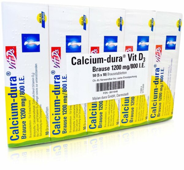 Calcium Dura Vit D3 Brause 1200 mg 800 I.E. 50 Brausetabletten