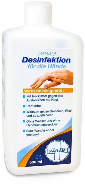 Händedesinfektion Flüssig Spenderflasche Param 500 ml