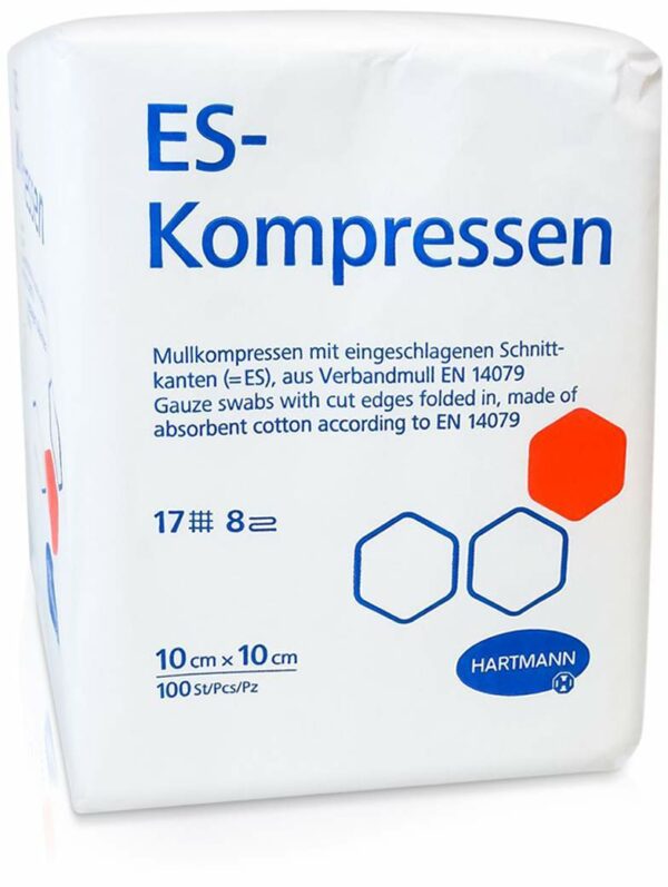 Es Kompressen Unsteril 10 X 10 cm 8 Fach 100 Kompressen