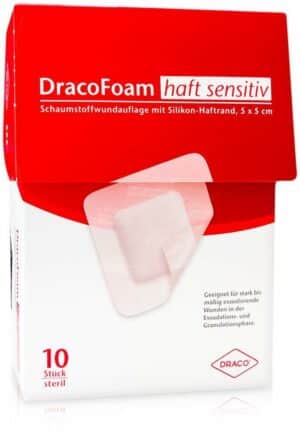 Dracofoam Haft Sensitiv Schaumst.Wund.5x5 cm