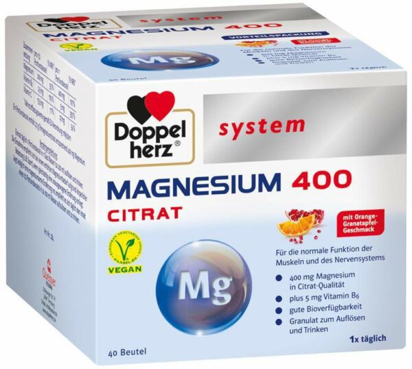 Doppelherz System Magnesium 400 Citrat Granulat 40 Beutel