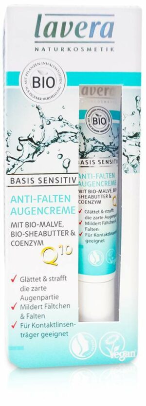 Lavera Basis Sensitiv Anti Falten Augencreme Q10 15 ml