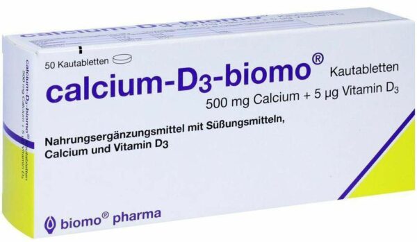 Calcium D3 Biomo Kautabletten 500 mg + Vitamin D 50 Kautabletten