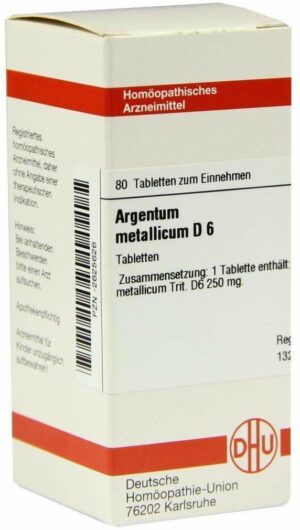 Argentum Metallicum D6 80 Tabletten