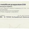 Argentum Metallicum Praeparatum D 30 Weleda 8 Ampullen