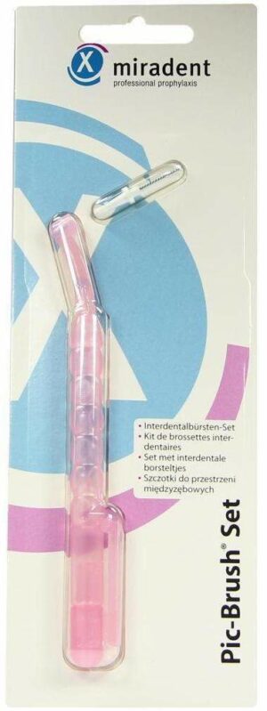 Miradent 1 Interdental Buerste Pic Brush 1er Set Pink