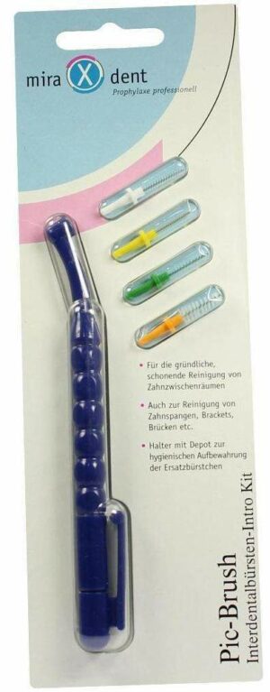 Miradent Interdental Pic-Brush Intro Kit Blau 1hal.+4b