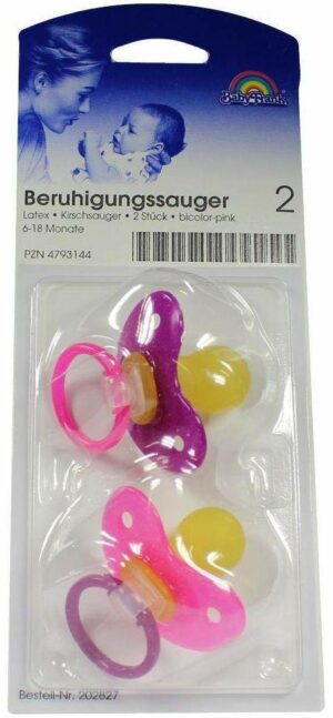 Beruhigungssauger Kirschsauger Latex 6-18 Monate Bicolour Pink...