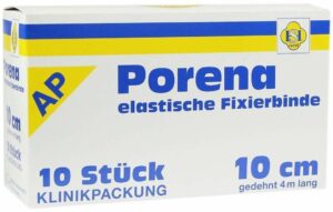 Porena Elastische Mullbinde 10 cm Ohne Cellophan Weiß 10 Binden