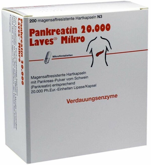 Pankreatin 20000 Laves Mikro Magensaftresistente Kapseln 200...