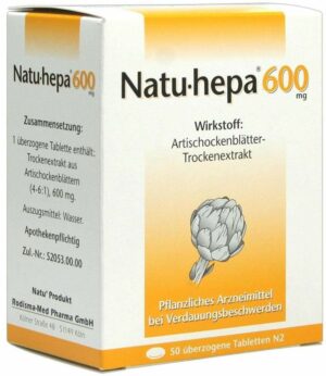 Natu Hepa 600 mg 50 Überzogene Tabletten