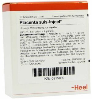 Placenta Suis-Injeel 10 Stück Flüssige Verdünnung zur Injektion