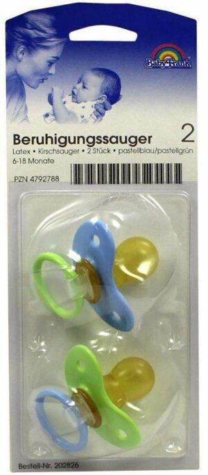 Beruhigungssauger Kirschförmig Latex 6-18 Monate Pastell Blau...