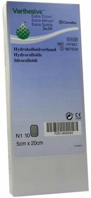 Varihesive Extra Dünn 5x20cm Hydrokolloidverband 967658