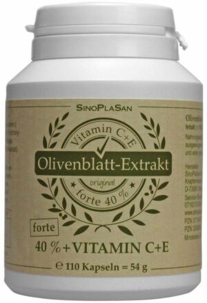 Olivenblatt Extrakt Forte 40 Prozent + C + E Kapseln 110 Kapseln