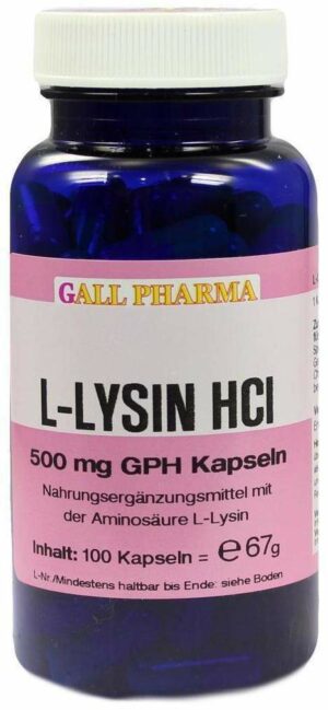 Lysin Hcl 500 mg Gph 100 Kapseln