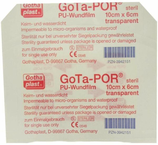 Gota Por Pu Wundfilm 10x6cm Steril Pflaster 1 Pflaster