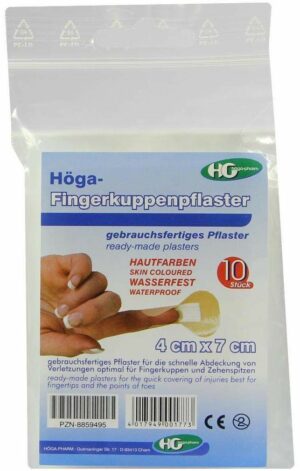 Höga Fingerkuppen Pflaster 4 X 7 cm 10 Pflaster