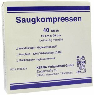 Saugkompressen Unsteril 10 cm X 20 cm 40 Kompressen