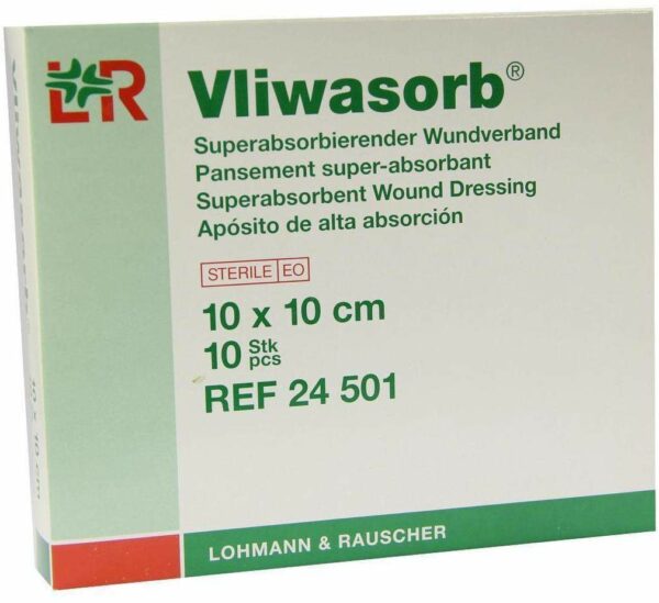 Vliwasorb Superabsorbier.Wunderband10x10cm Steril