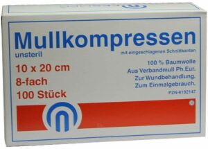 Mullkompressen Es 10 X 20 cm 8-Fach Unsteril 100 Kompressen