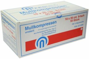 Mullkompressen Es 10 X 20 cm 8-Fach Unsteril 50 Kompressen