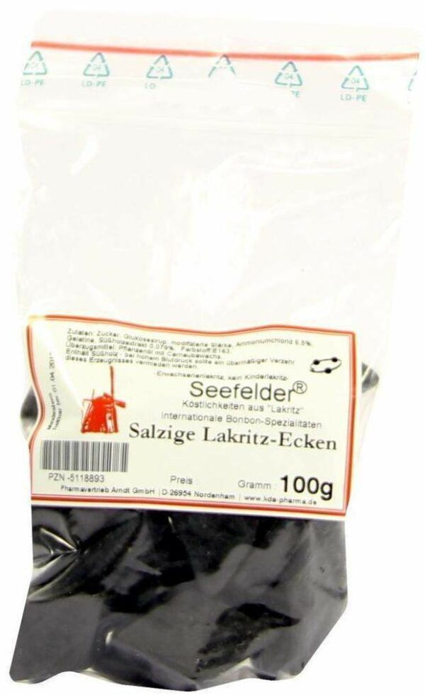 Seefelder Salzige Lakritzecken Kda 100 G Bonbons