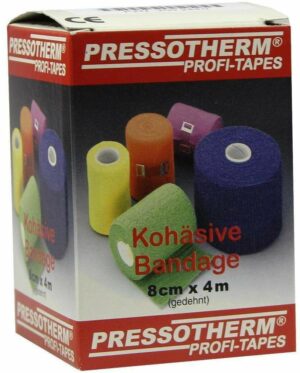 Pressotherm Kohäsive Bandage 8 cm X 4 M Blau 1 Binde