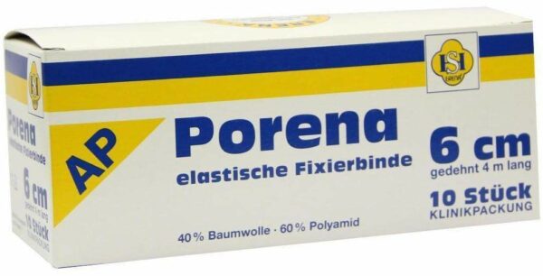 Porena Elastische Mullbinde 6 cm X 4 M Ohne Cellophan Weiß 10...