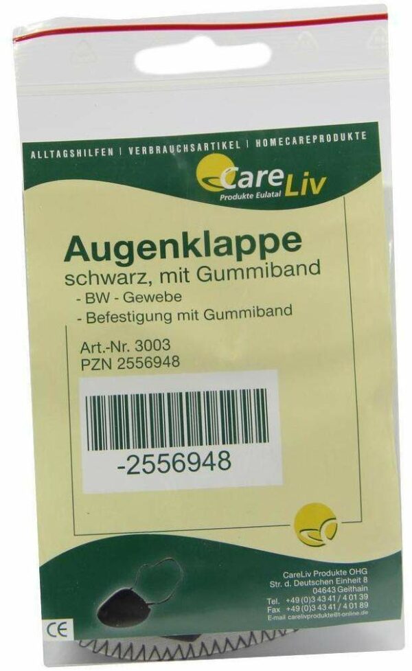 Augenklappe Mit Gummiband Schwarz 1 Stück