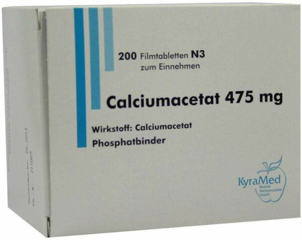 Calciumacetat 475 mg Filmtabletten 200 Filmtabletten